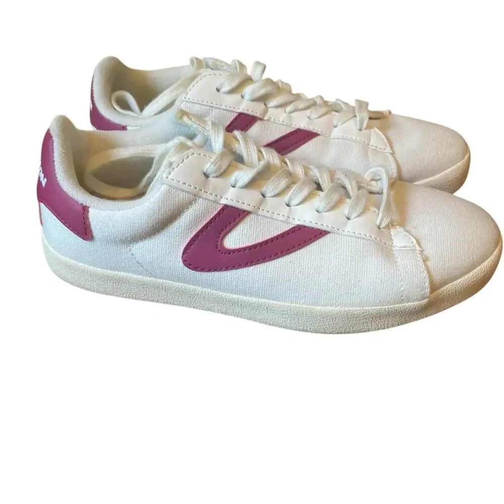 Tretorn Blucher Canvas Eco Ortholite sneaker, white/magenta, $80, Retro Look 8M - Picture 10 of 14